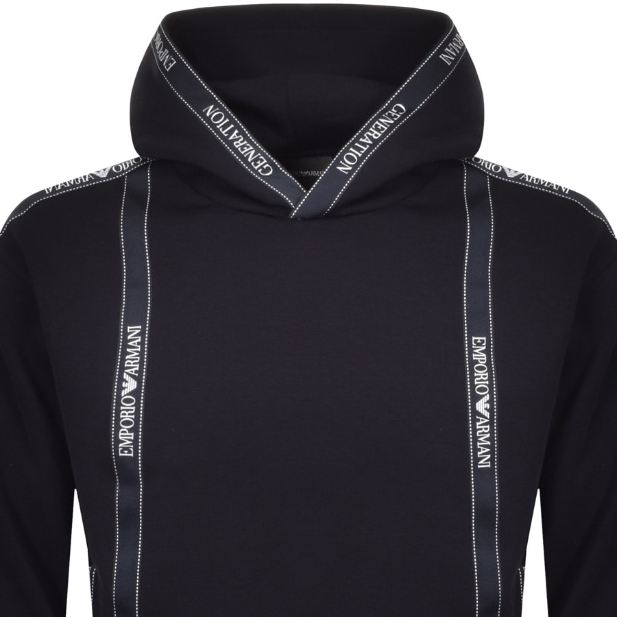 Alternative Image for ProductEmporio Armani Pullover Logo Hoodie Navy2